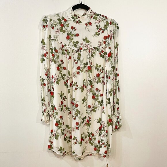 New Reformation Jourdan Christmas Mini Dress Regency Floral Small $278 - Picture 3 of 8